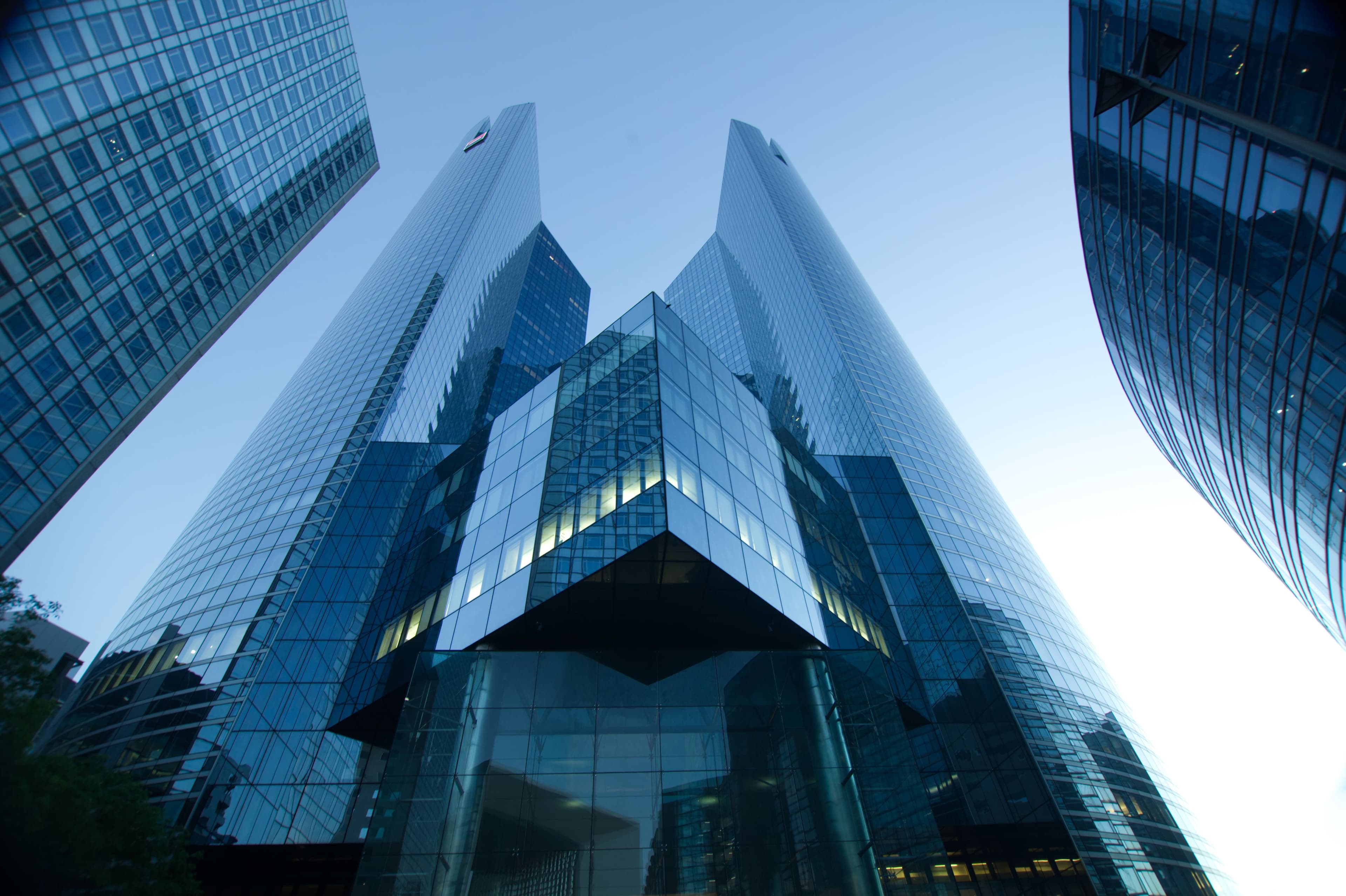 Corporate office towers representing commercial security environments
